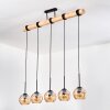 Koyoto Hängeleuchte Glas 15 cm Naturfarben, Schwarz, 5-flammig