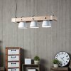 Brilliant Plow Pendelleuchte Holz dunkel, Weiß, 3-flammig