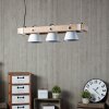 Brilliant Plow Pendelleuchte Holz dunkel, Weiß, 3-flammig