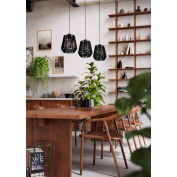 EGLO PERSLEY Hängeleuchte Schwarz, 3-flammig