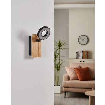 EGLO RIELVES Wandleuchte LED Braun, Schwarz