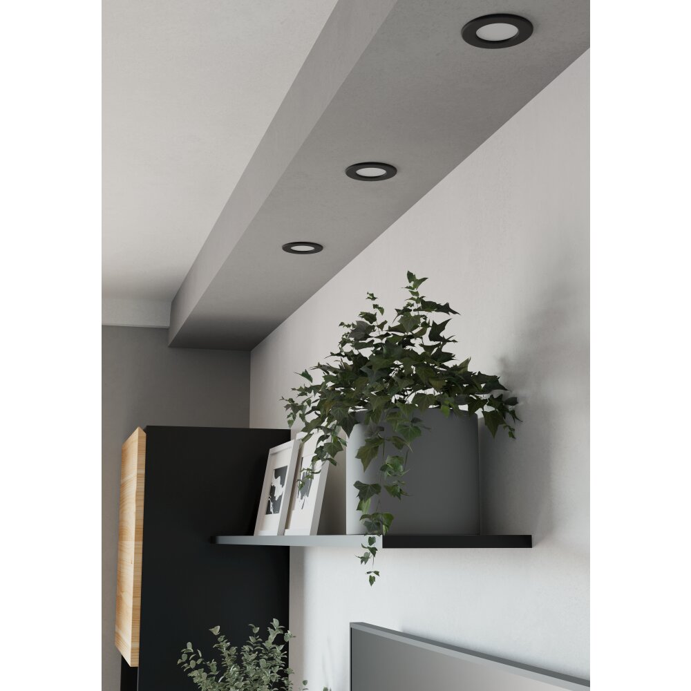 EGLO FUEVA 6 Einbauleuchte LED Schwarz, Farbwechsler main product photo