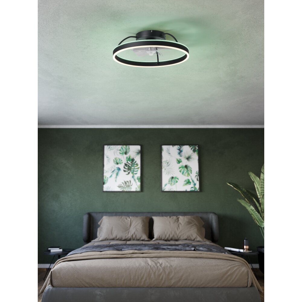 EGLO MARINELLA Leuchte mit Ventilator LED Schwarz, Fernbedienung, Farbwechsler main product photo
