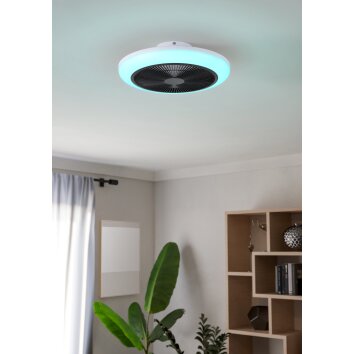 EGLO SAYULITA 1 Leuchte mit Ventilator LED Schwarz, Weiß, Fernbedienung, Farbwechsler