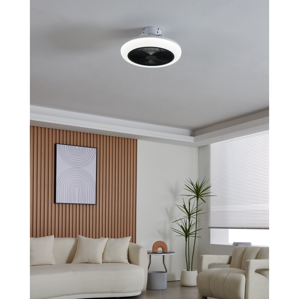 EGLO KOSTRENA Leuchte mit Ventilator LED Schwarz, Weiß, Fernbedienung main product photo