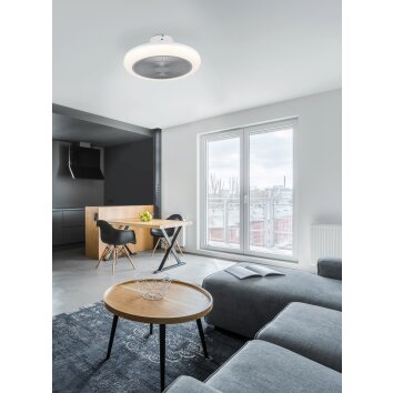 EGLO KOSTRENA Leuchte mit Ventilator LED Grau, Weiß, Fernbedienung