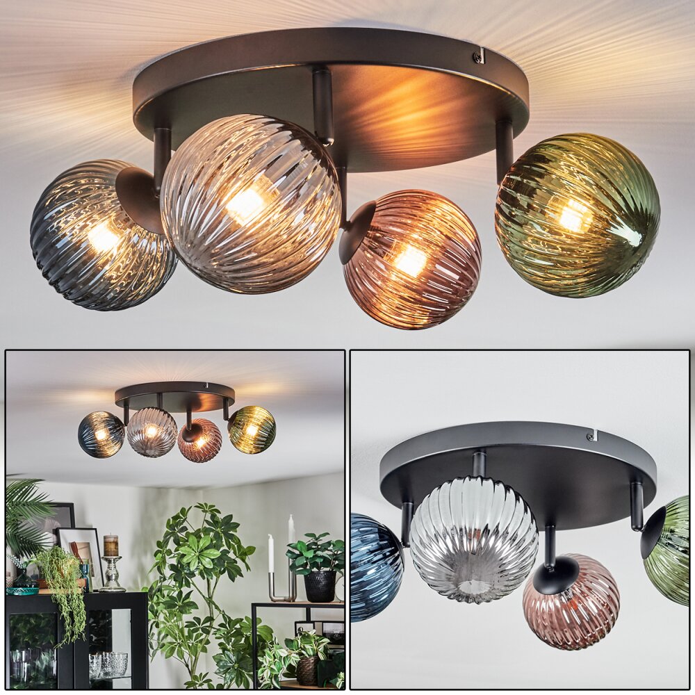 Chehalis Deckenleuchte Glas 12 cm Blau, Grün, Kupferfarben, Rauchfarben, 4-flammig main product photo