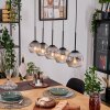 Ripoll Hängeleuchte Glas 15 cm Naturfarben, Schwarz, 5-flammig