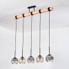 Ripoll Hängeleuchte Glas 15 cm Naturfarben, Schwarz, 5-flammig
