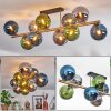 Gastor Deckenleuchte Glas 15 cm Gold, Schwarz, 10-flammig