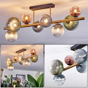 Chehalis Deckenleuchte Glas 10 cm, 12 cm, 15 cm Gold, Schwarz, 8-flammig