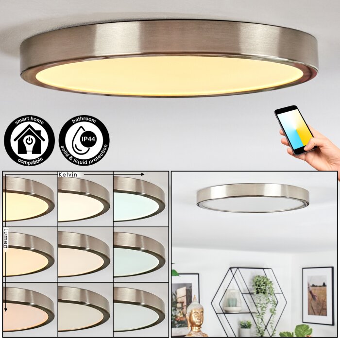 Finsrud Deckenpanel LED Nickel-Matt, 1-flammig