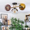 Koyoto Deckenleuchte Glas 15 cm Gold, Schwarz, 3-flammig