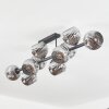 Ripoll Deckenleuchte Glas 15 cm Chrom, Rauchfarben, 10-flammig