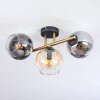 Koyoto Deckenleuchte Glas 15 cm Gold, Schwarz, 3-flammig