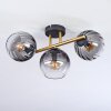Koyoto Deckenleuchte Glas 15 cm Gold, Schwarz, 3-flammig