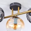 Koyoto Deckenleuchte Glas 15 cm Gold, Schwarz, 3-flammig