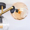 Koyoto Deckenleuchte Glas 15 cm Gold, Schwarz, 3-flammig