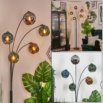 Ripoll Stehleuchte Glas 15 cm Blau, Chrom, Gold, Grün, Rauchfarben, 5-flammig