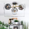 Ripoll Deckenleuchte Glas 15 cm Gold, Schwarz, 3-flammig