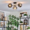 Ripoll Deckenleuchte Glas 15 cm Gold, Schwarz, 3-flammig