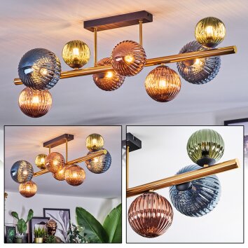 Chehalis Deckenleuchte Glas 10 cm, 12 cm, 15 cm Gold, Schwarz, 8-flammig