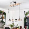 Koyoto Hängeleuchte Glas 15 cm Naturfarben, Schwarz, 4-flammig