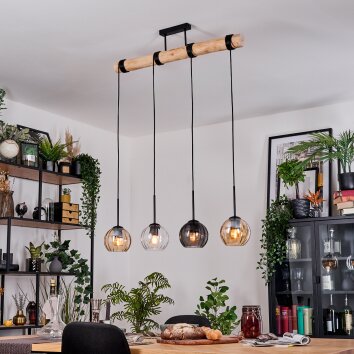 Koyoto Hängeleuchte Glas 15 cm Naturfarben, Schwarz, 4-flammig