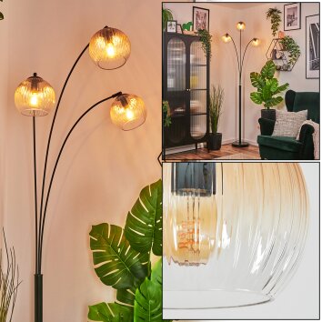 Koyoto Stehleuchte Glas 15 cm Bernsteinfarben, Klar, 3-flammig