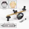 Koyoto Deckenleuchte Glas 15 cm Gold, Schwarz, 3-flammig