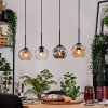 Ripoll Hängeleuchte Glas 15 cm Naturfarben, Schwarz, 4-flammig