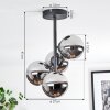 Chehalis Deckenleuchte Glas 12 cm Chrom, Rauchfarben, 4-flammig