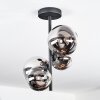 Chehalis Deckenleuchte Glas 12 cm, 15 cm Chrom, Klar, Rauchfarben, 4-flammig
