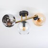 Koyoto Deckenleuchte Glas 15 cm Gold, Schwarz, 3-flammig