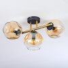 Ripoll Deckenleuchte Glas 15 cm Gold, Schwarz, 3-flammig