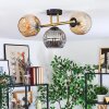 Ripoll Deckenleuchte Glas 15 cm Gold, Schwarz, 3-flammig