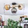Ripoll Deckenleuchte Glas 15 cm Gold, Schwarz, 3-flammig