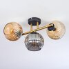 Ripoll Deckenleuchte Glas 15 cm Gold, Schwarz, 3-flammig