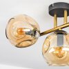 Ripoll Deckenleuchte Glas 15 cm Gold, Schwarz, 3-flammig