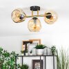 Ripoll Deckenleuchte Glas 15 cm Gold, Schwarz, 3-flammig