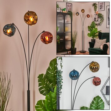 Ripoll Stehleuchte Glas 15 cm Blau, Gold, Kupferfarben, 3-flammig