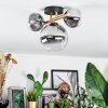 Chehalis Deckenleuchte Glas 10 cm, 15 cm Gold, Schwarz, 3-flammig