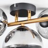 Chehalis Deckenleuchte Glas 12 cm, 15 cm Gold, Schwarz, 3-flammig