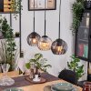 Koyoto Hängeleuchte Glas 15 cm Naturfarben, Schwarz, 3-flammig