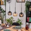 Koyoto Hängeleuchte Glas 15 cm Naturfarben, Schwarz, 3-flammig
