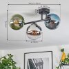 Gastor Deckenleuchte Glas 15 cm Blau, Chrom, Grün, Klar, Rauchfarben, 3-flammig