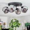 Ripoll Deckenleuchte Glas 15 cm Rauchfarben, 4-flammig