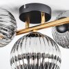 Chehalis Deckenleuchte Glas 12 cm, 15 cm Gold, Schwarz, 3-flammig