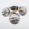 Chehalis Deckenleuchte Glas 12 cm, 15 cm Gold, Schwarz, 3-flammig