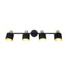 Trio Eva Deckenspot Schwarz-Gold, 4-flammig